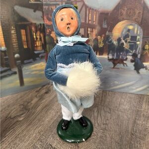 Charming Blue Holiday Caroler Figurine
